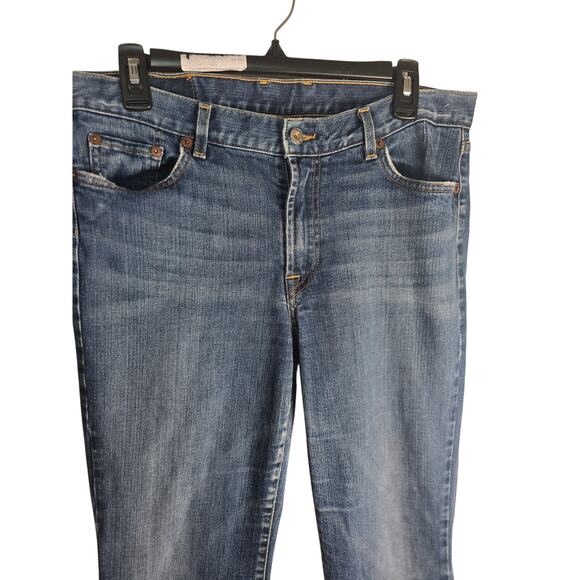 Lucky Brand Dungarees Blue Bootcut Mid Rise Denim Blue Jeans Size 14/32 - Picture 2 of 7